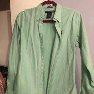 Green Ralph Lauren Ladies Button Down Top